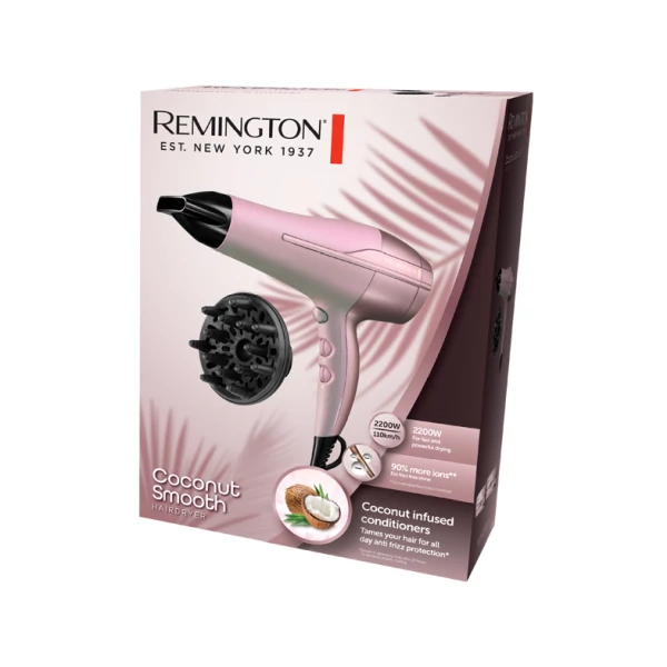 Kép 2/5 - Remington D5901 Coconut Smooth hajszárító, 2200 W