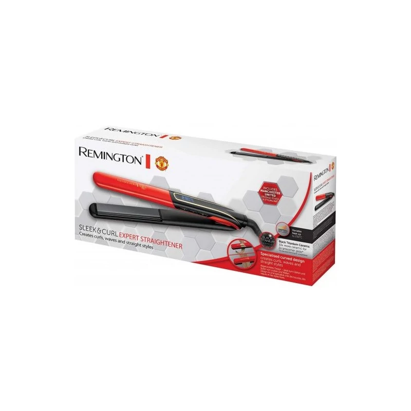 Remington S6755 Sleek & Curl Expert hajsimító - Manchester United Edition